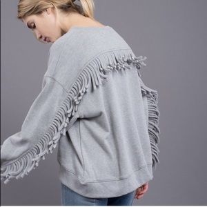 J.O.A Fringe Sweatshirt NWT